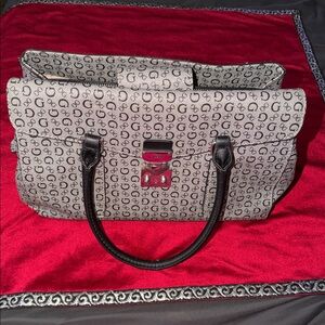 Guess Black and Gray Logo Satchel